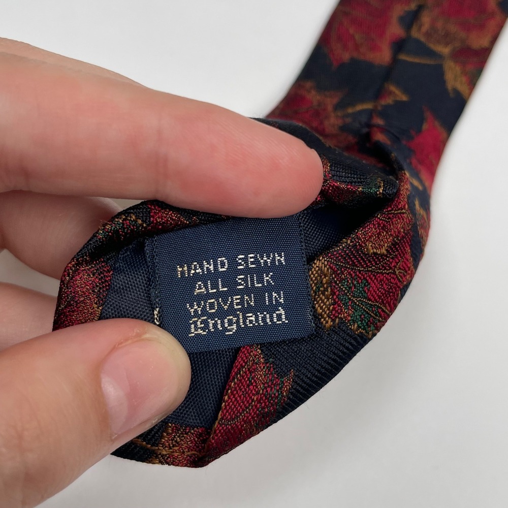Vintage NWF Environmental Harken Silk Nectike Tie Mens Red Maple Leaf Novelty - Picture 6 of 7